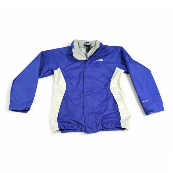 North Face Jacket Girls MEDIUM 10/12 Purple White HyVent Waterproof Outdoor Gear - Picture 1 of 13